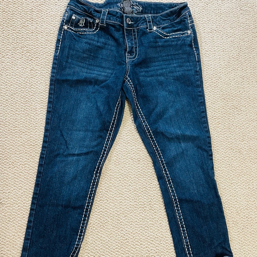 Paisley Sky Cropped Blue Jeans
